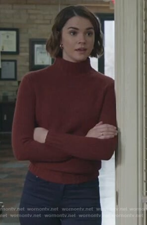 Callie’s brown turtleneck sweater on Good Trouble