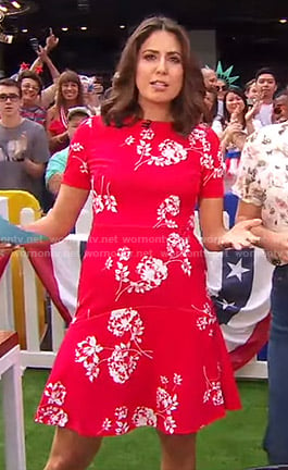 Cecilia’s red floral dress on Good Morning America