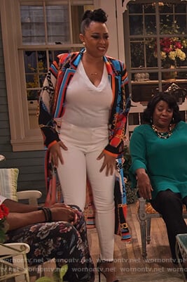 Cocoa’s chain print dress on Family Reunion