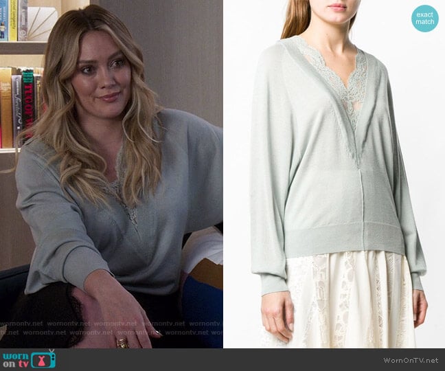 Lace Trim Jumper by Chloe worn by Kelsey Peters (Hilary Duff) on Younger