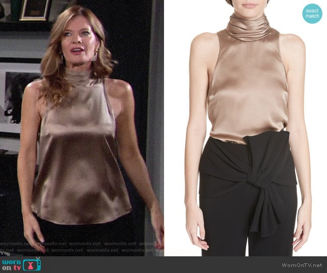 Cinq a Sept Jazlyn Top worn by Phyllis Summers (Michelle Stafford) on The Young and the Restless