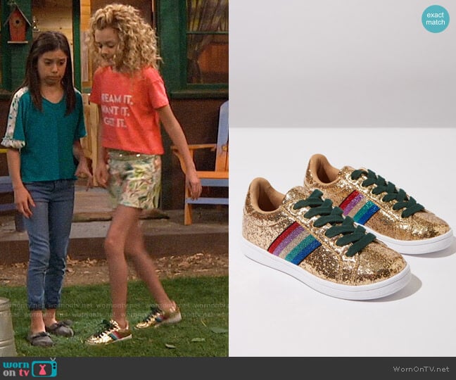 Cotton On Tibi Sneakers worn by Destiny Baker (Mallory James Mahoney) on Bunkd