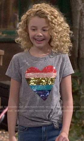 Destiny's sequin heart tee on Bunkd