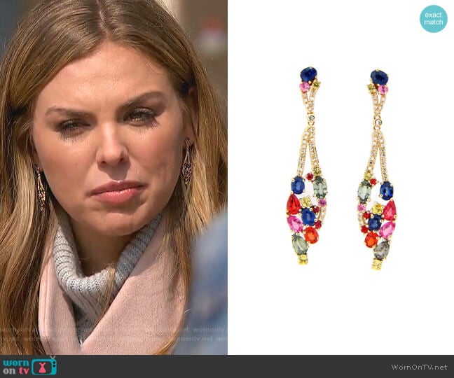 Rainbow Sapphire & Diamond Drop Earring by Dilamani worn by Hannah Brown on The Bachelorette