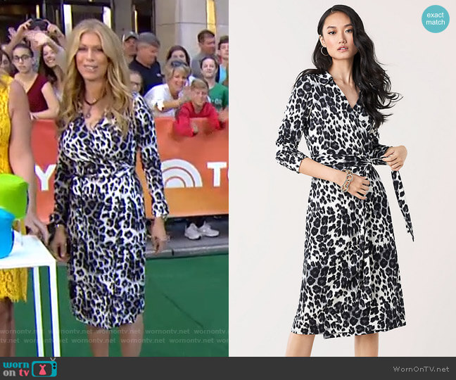 WornOnTV: Jill’s white leopard print wrap dress on Today | Jill Martin ...
