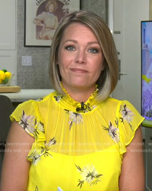 Dylan's yellow floral smocked waist top on Today