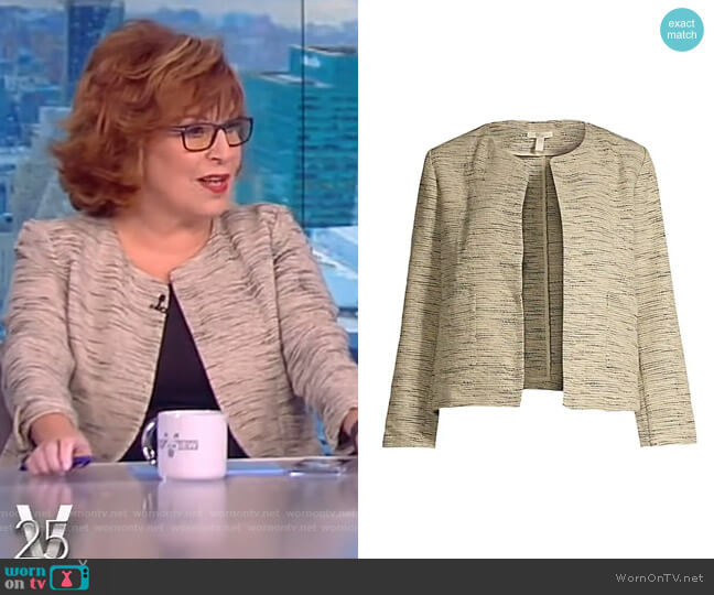 Cotton Roundneck Cropped Jacket by Eileen Fisher worn by Joy Behar on The View