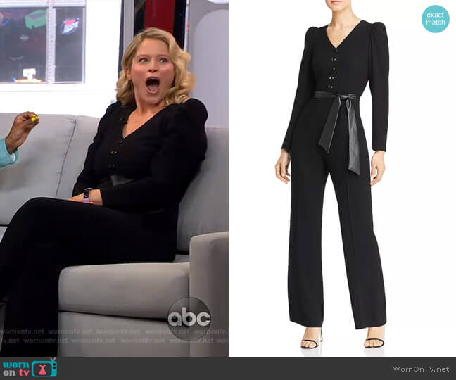 Campbell Belted Jumpsuit by Elie Tahari worn by Sara Haines on Good Morning America