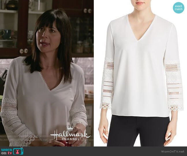 Wornontv Cassies White Embroidered Sleeve Top On Good Witch Catherine Bell Clothes And