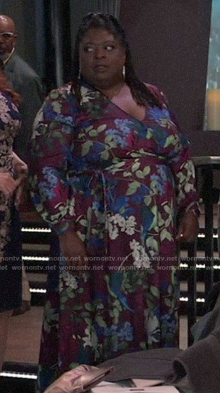 Epiphany’s floral maxi wrap dress on General Hospital