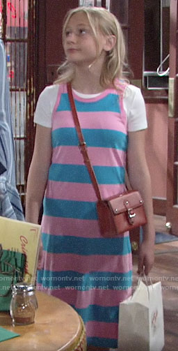 Wornontv Faiths Pink And Blue Striped Dress On The Young And The Restless Alyvia Alyn Lind 