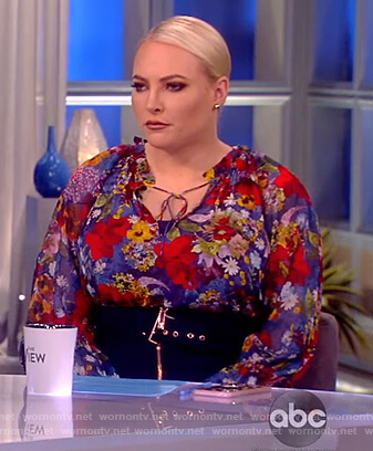 Meghan’s silk floral blouse on The View