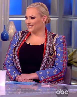 Meghan’s mixed print floral blazer on The View