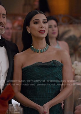 Gigi’s green strapless gown on Grand Hotel