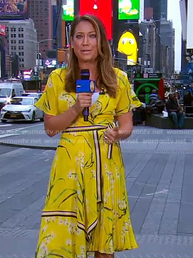 Ginger’s yellow floral dress on Good Morning America