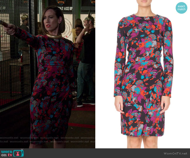 Long-Sleeve Ruched Waist Floral Print Dress by Givenchy worn by Diana Trout (Miriam Shor) on Younger