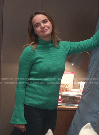 Grace's green bell sleeve sweater on Good Witch