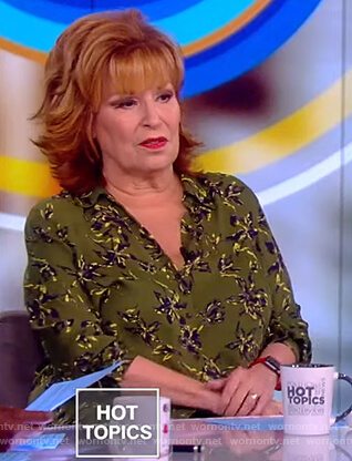 Joy’s green floral print blouse on The View
