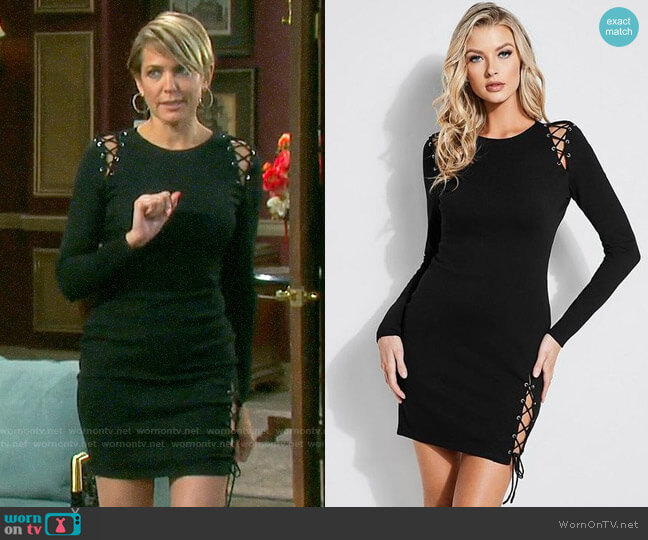 Guess Andy Lace-up Mini Dress worn by Nicole Walker (Arianne Zucker) on Days of our Lives