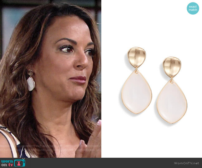 Halogen Painted Petal Double Drop Earrings worn by Celeste Rosales (Eva LaRue) on The Young and the Restless