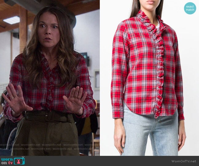 Plaid Long-sleeve Shirt by Isabel Marant Étoile worn by Liza Miller (Sutton Foster) on Younger