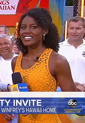 Janai’s orange lace dress on Good Morning America