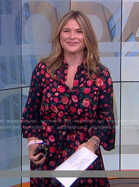 Jenna’s black floral shirtdress on Today