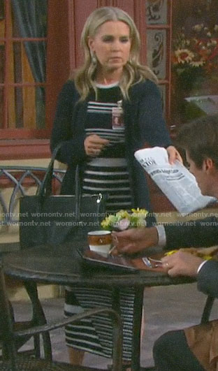 Jennifer’s striped midi dress on Days of our Lives