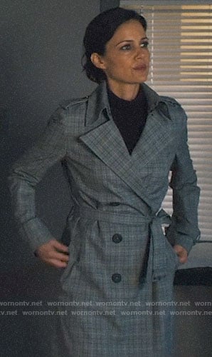 Jett's plaid trench coat on Jett