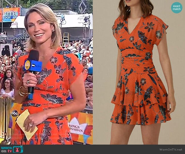 Wornontv Amys Orange Floral V Neck Dress On Good Morning America