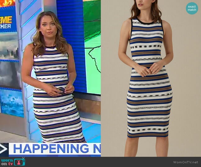 Striped Rib Dress by Karen Millen worn by Ginger Zee on Good Morning America