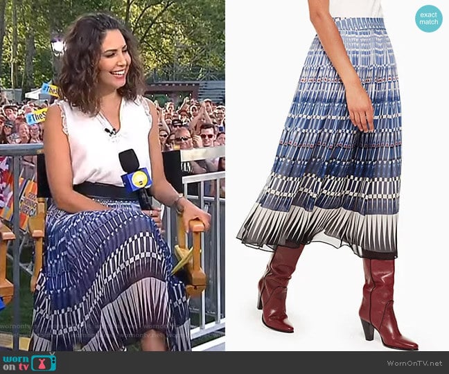 Deco Beale Skirt by Kate Spade worn by Cecilia Vega on Good Morning America