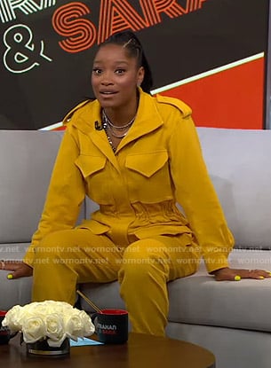 Keke's yellow utility jumpsuit on GMA Strahan And Sara