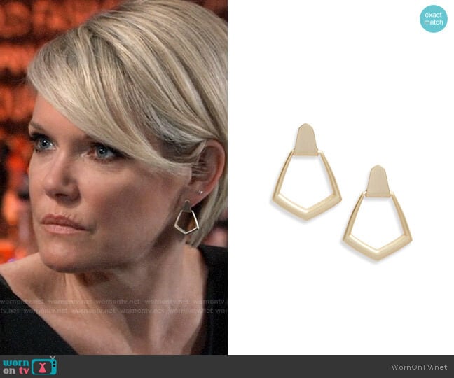 Kendra Scott Paxton Earrings worn by Ava Jerome (Maura West) on General Hospital