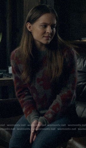 Matty’s grey and red printed sweater on Veronica Mars