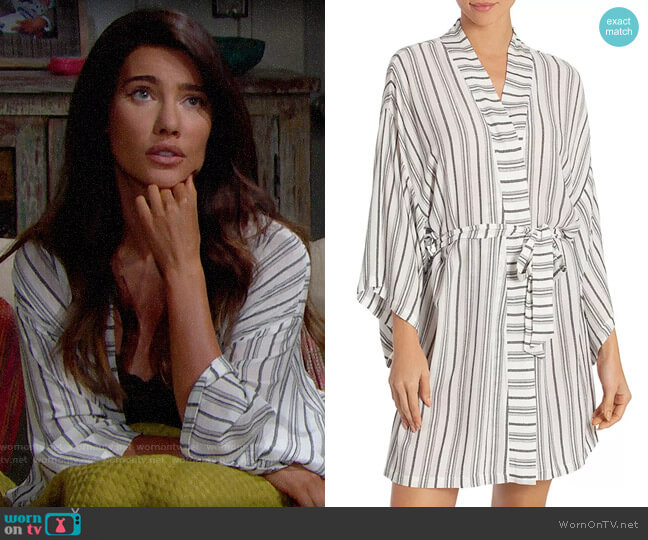 Midnight Bakery Striped Robe worn by Steffy Forrester (Jacqueline MacInnes Wood) on The Bold & the Beautiful