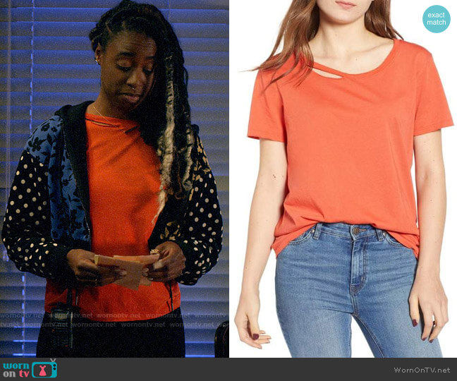 WornOnTV: Nicole’s mixed print hoodie and orange tee on Veronica Mars ...