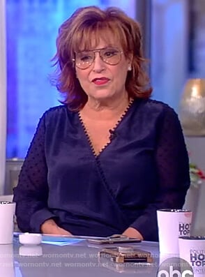 Joy’s blue wrap blouse on The View