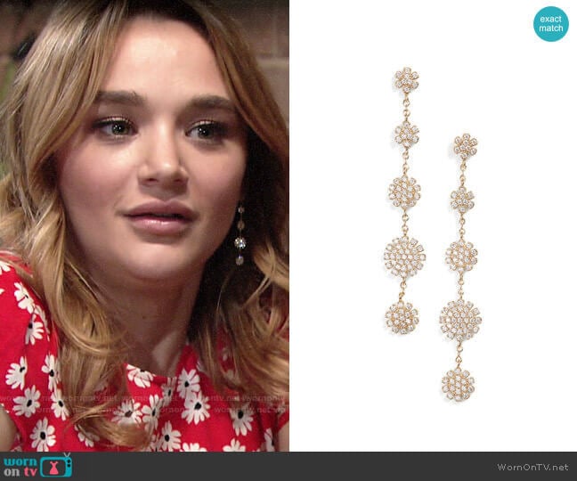 Nordstrom Pave Starburst Drop Earrings worn by Summer Newman (Hunter King) on The Young and the Restless