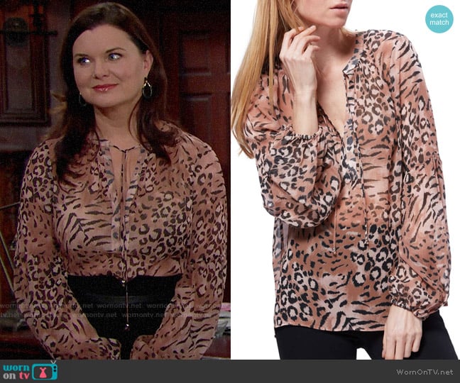 Paige Beretta Blouse worn by Katie Logan (Heather Tom) on The Bold & the Beautiful