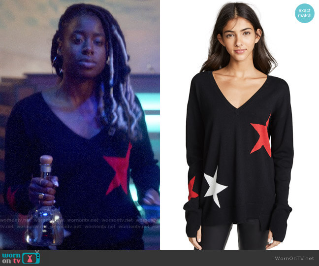 Pam & Gela V Neck with Star Intarsia worn by Veronica Mars (Kristen Bell) on Veronica Mars