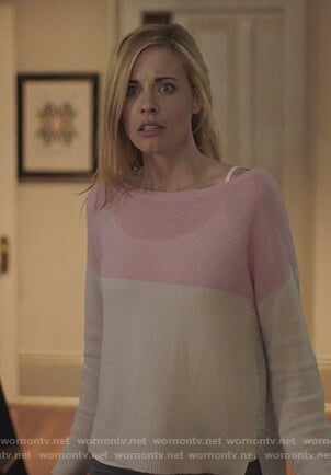 Kelly Anne's colorblock cashmere sweater on Queen of the South