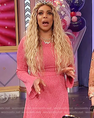 Wendy’s pink ribbed dress on The Wendy Williams Show