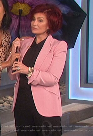 Sharon’s pink single breasted blazer on The Talk