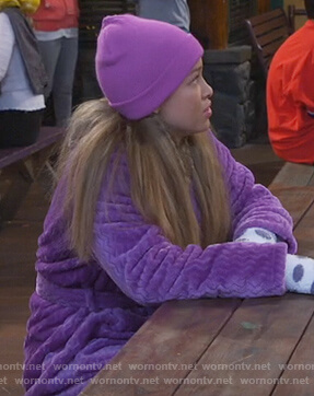 Ava’s purple bathrobe on Bunkd