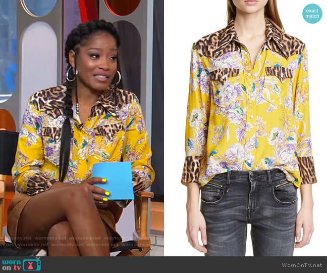 WornOnTV Keke s floral and leopard print shirt on GMA Strahan And