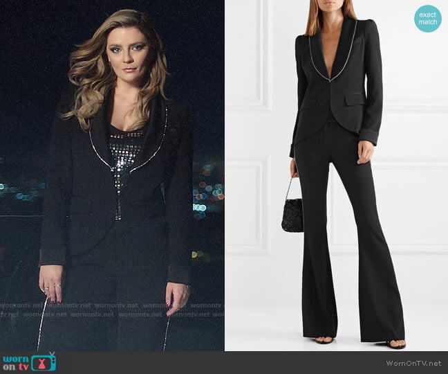 Rachel Zoe Tyler Crystal Trim Jacket and Jagger Pants worn by Mischa Barton (Mischa Barton) on The Hills New Beginnings