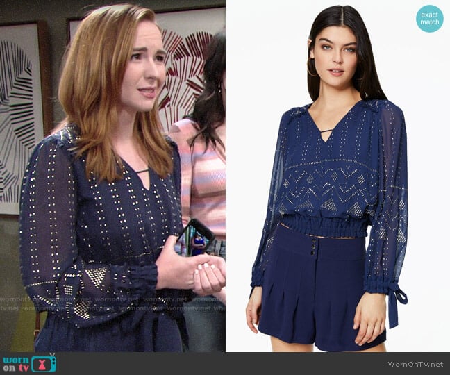 Ramy Brook Leeor Top worn by Mariah Copeland (Camryn Grimes) on The Young and the Restless