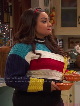 Raven’s colorblock cable knit sweater on Ravens Home