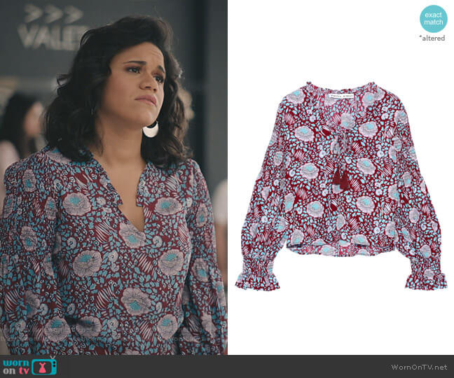 Penelope Blouse by Rebecca Minkoff worn by Yoli (Justina Adorno) on Grand Hotel